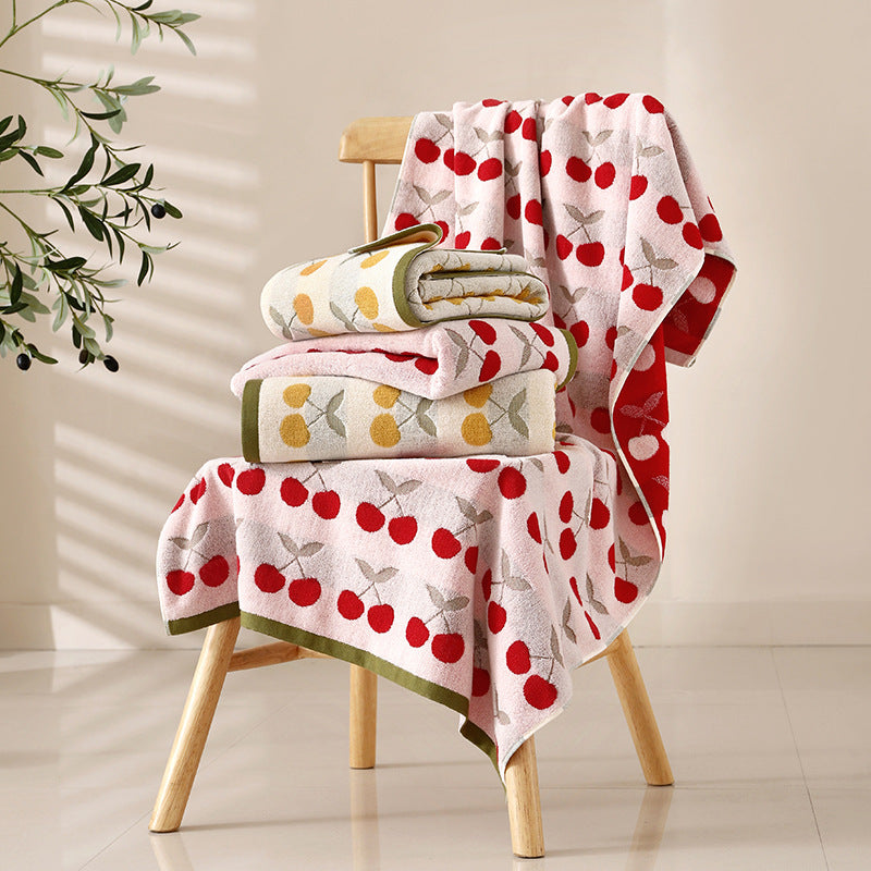 Cherry Cotton Towel Set – Face, Wash & Bath Towels