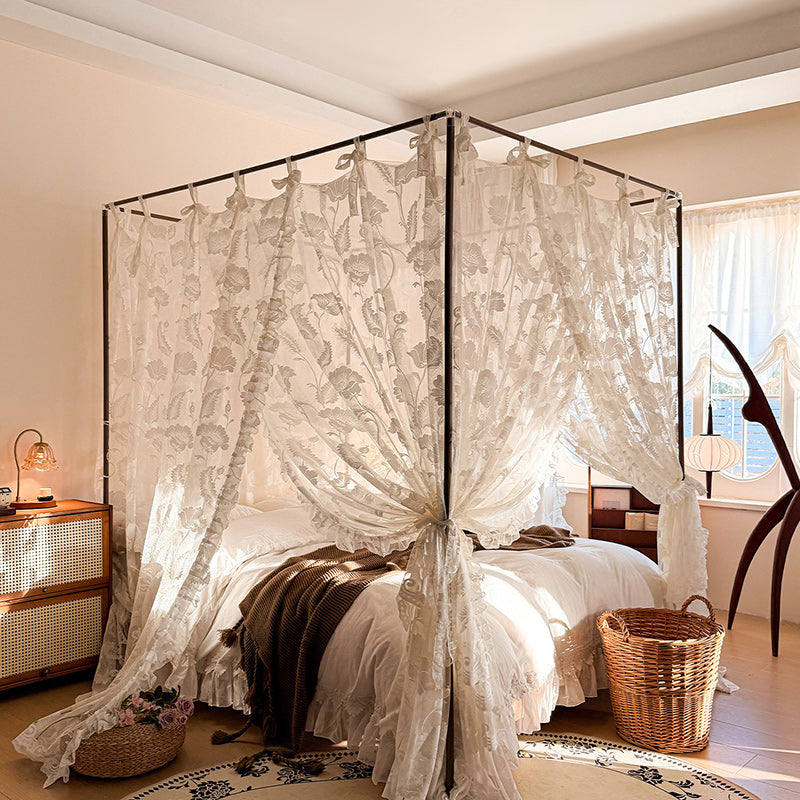 romantic lace canopy curtains bedroom decor