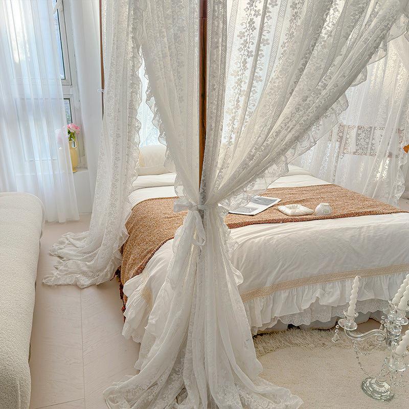 Lace Bed Canopy Curtains – Romantic Bedroom Decor