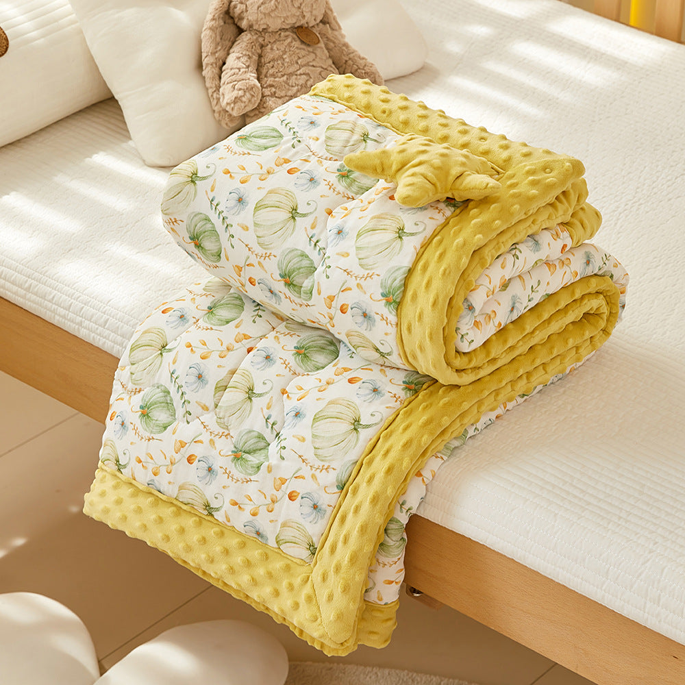 Twin size reversible baby quilt – cozy for toddler beds with double-sided textures