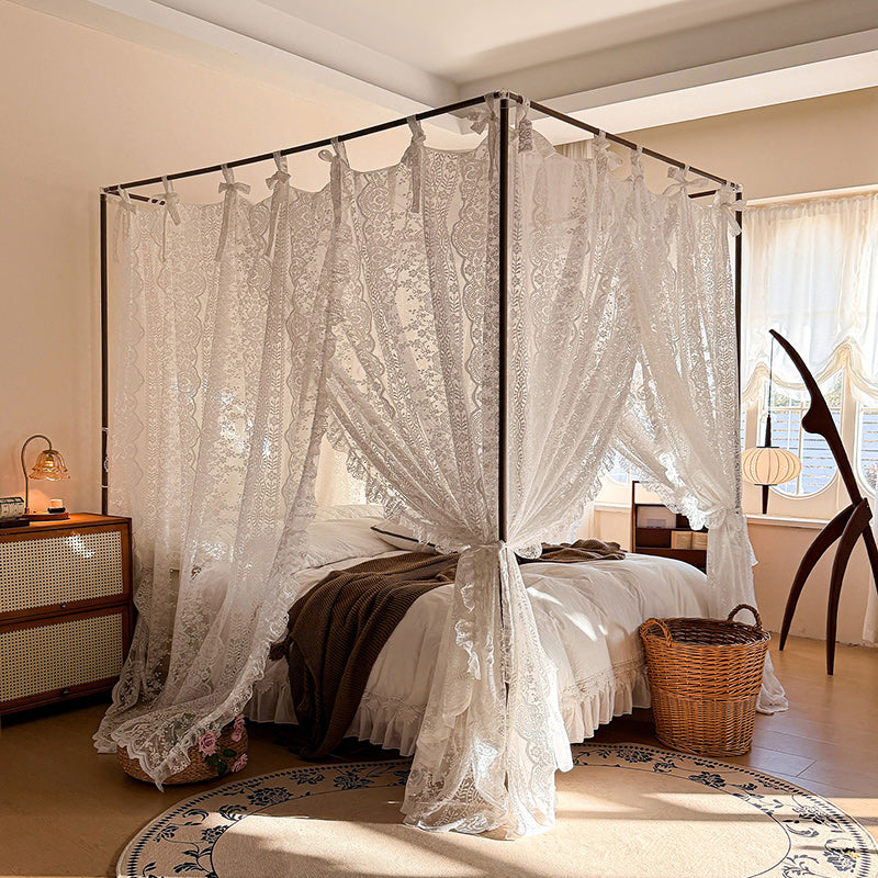 lace bed canopy curtains white four poster bed