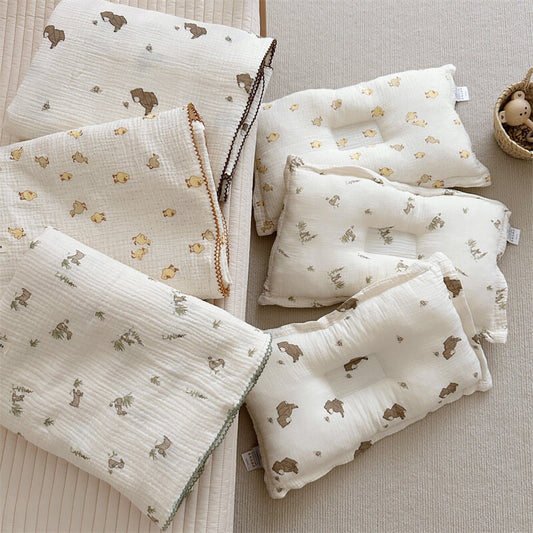Cotton Muslin Baby Blanket Set – Animal Print Collection