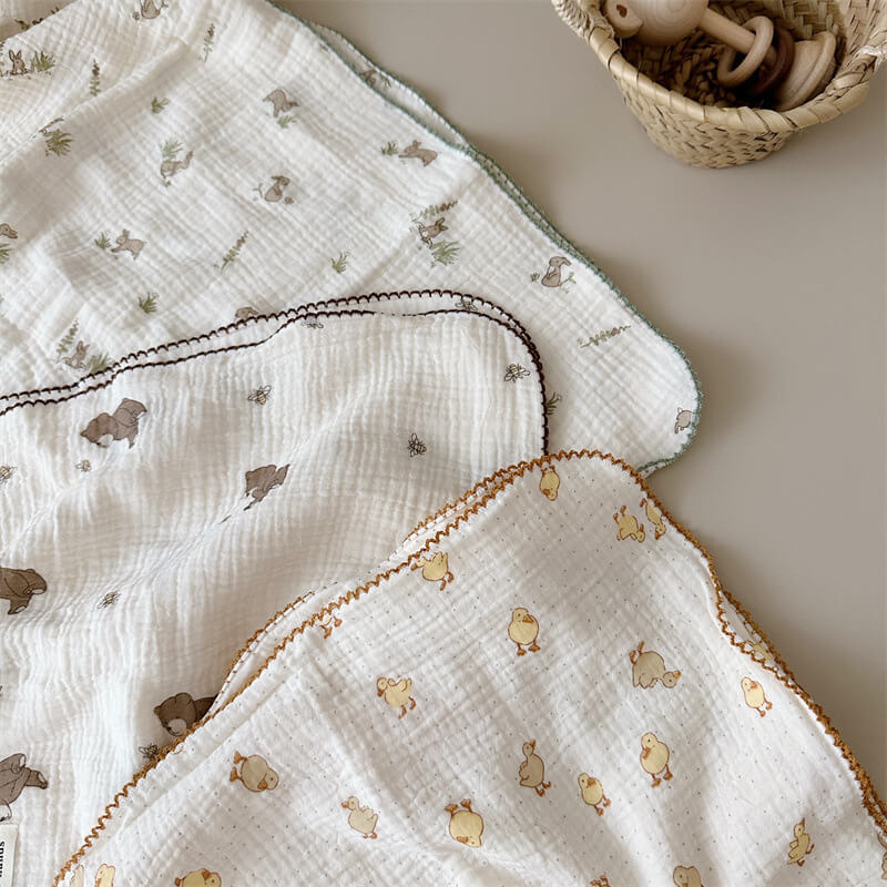 Cotton Muslin Baby Blanket – Animal Print Collection