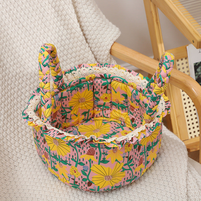 Baby Girls Fabric Flower Basket