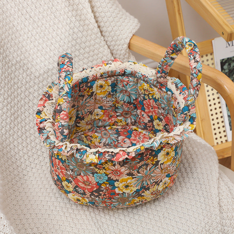 Baby Girls Fabric Flower Basket