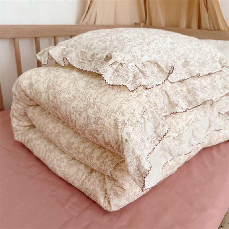 Woodland Duvet Cover Set – Ruffled Cotton Muslin Bedding