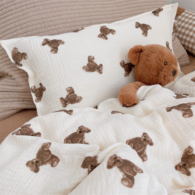 Teddy Bear Bedding Set – Cotton Muslin