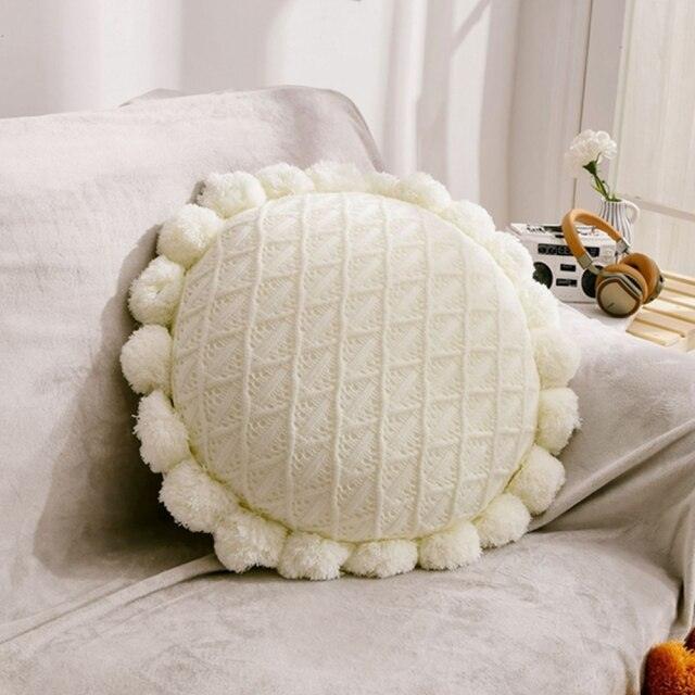 nursery decorative pompom pillow