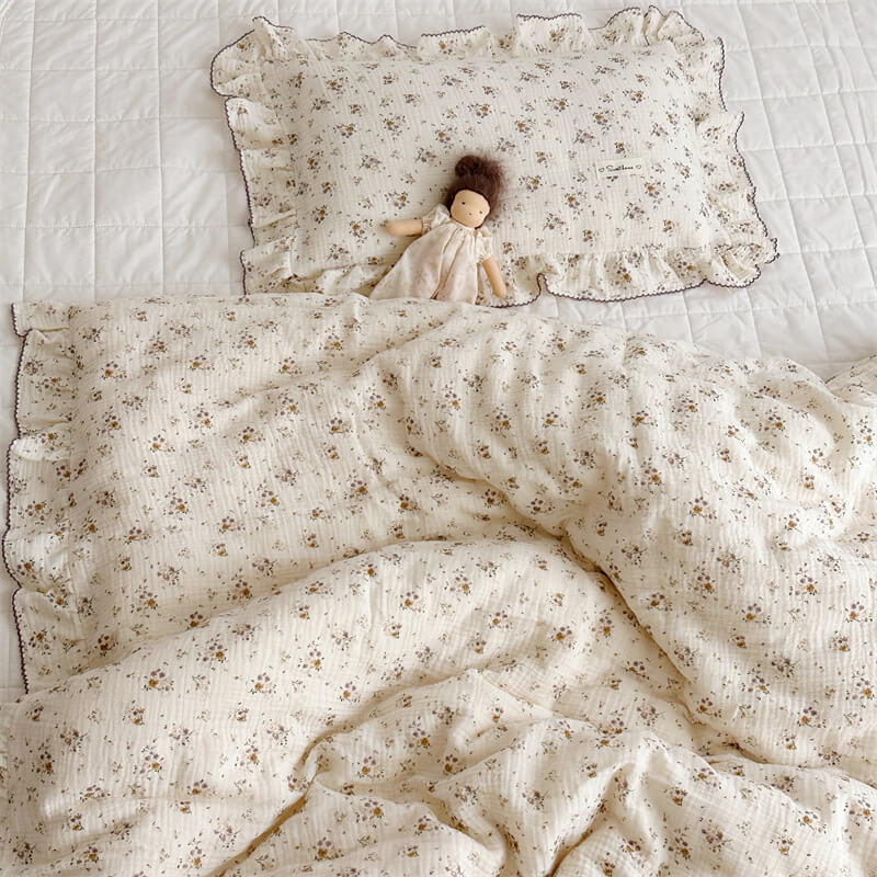 Cotton Floral duvet cover with pillwocase Set for Girls