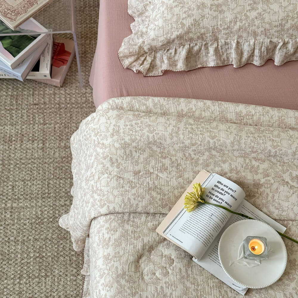 100% cotton oversized quilt bedspread set