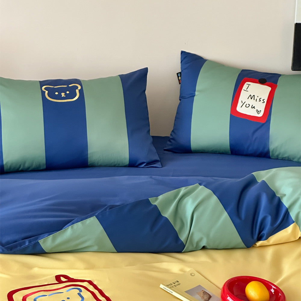 Colorblock Stripe Bedding Set – Long-Staple Cotton
