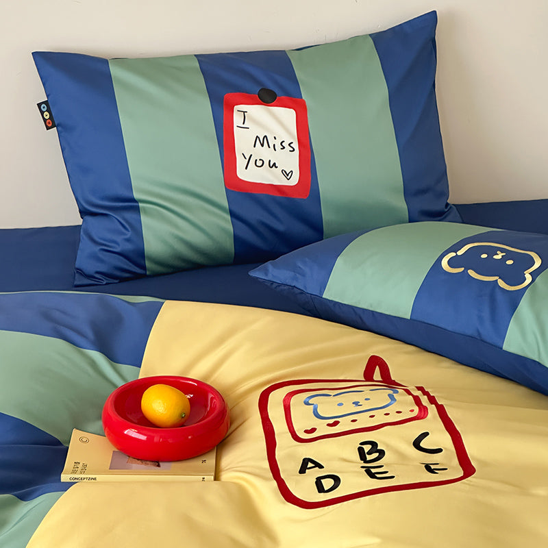 Colorblock Stripe Bedding Set – Long-Staple Cotton