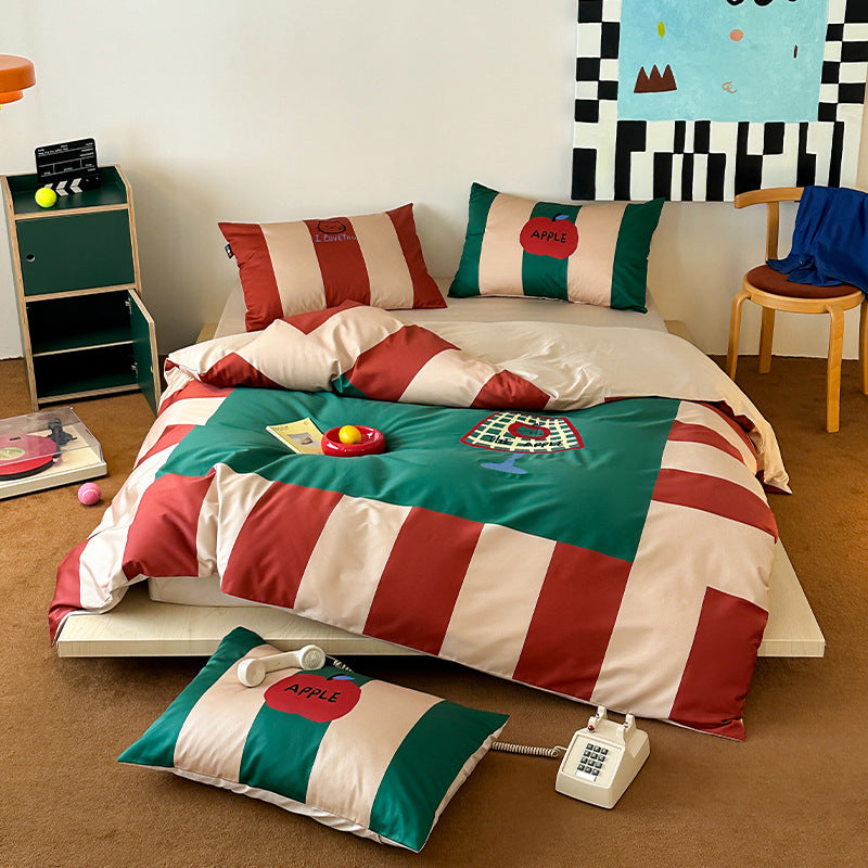 Colorblock Stripe Bedding Set – Long-Staple Cotton