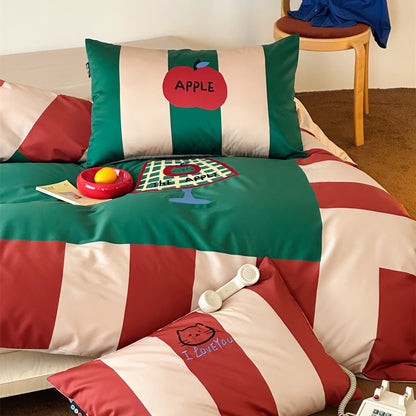 Colorblock Stripe Bedding Set – Long-Staple Cotton