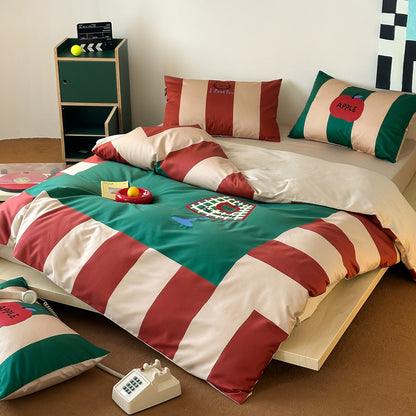 Colorblock Stripe Bedding Set – Long-Staple Cotton
