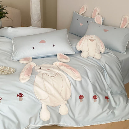 Bunny Appliqué Kids Bedding Set – Cotton Sateen
