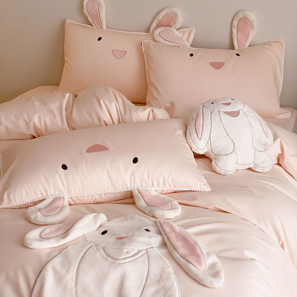 Bunny Appliqué Kids Bedding Set – Cotton Sateen