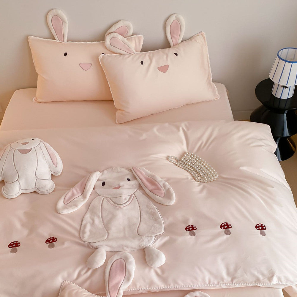 Bunny Appliqué Kids Bedding Set – Cotton Sateen