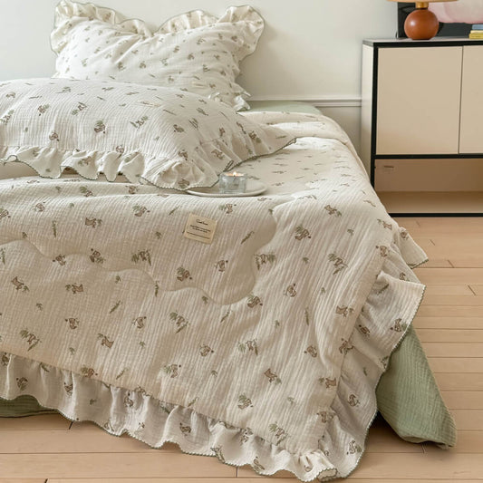 Cotton ruffle comforter set