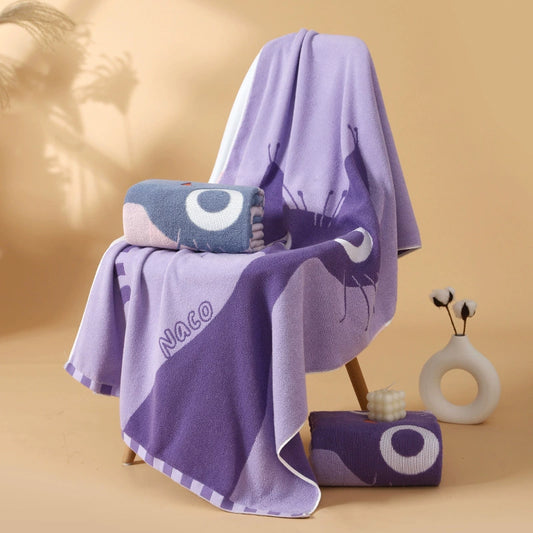 Cute Cat Bath Towel Set – 100% Cotton