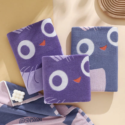 Cute Cat Bath Towel Set – 100% Cotton