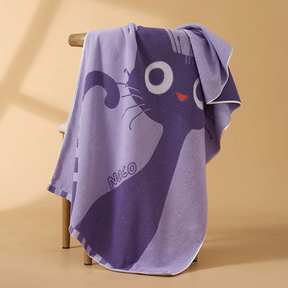 Cute Cat Bath Towel Set – 100% Cotton