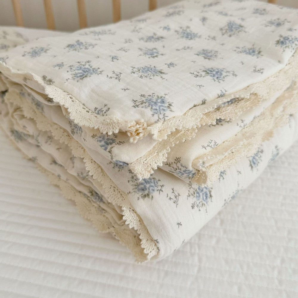 Cute cotton muslin baby quilt