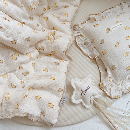 Duck Kids Comforter – Cotton Muslin with Lace Trim