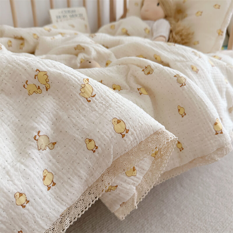 breathable cotton comforter with cute duck print