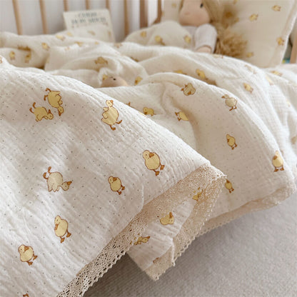 breathable cotton comforter with cute duck print