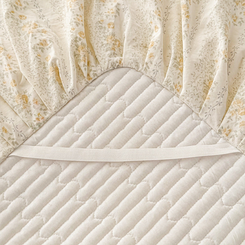 Floral Bed Skirt with Lace Trim