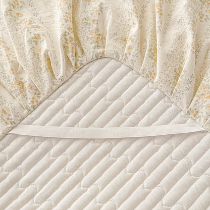 Floral Bed Skirt with Lace Trim