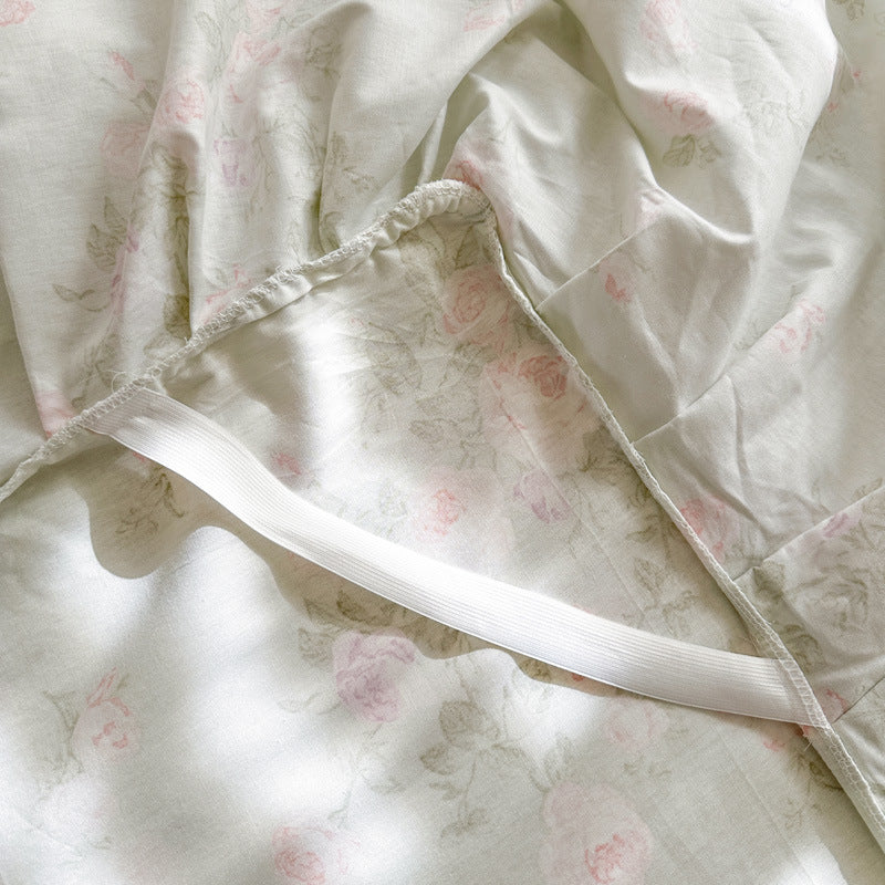 Floral patterned fabric with a white strap