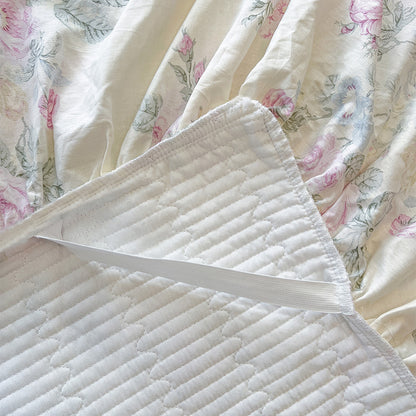 French Rose Bed Skirt with Lace Trim