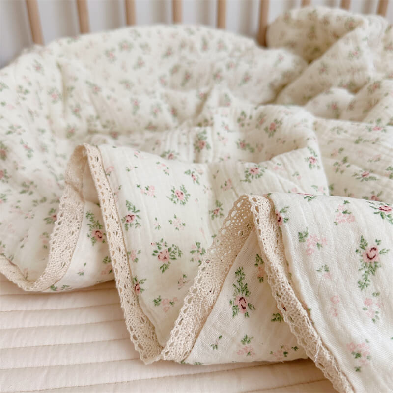 Large size cotton muslin baby quilt