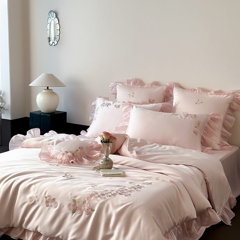 Luxuriously Soft pink tencel bedding set