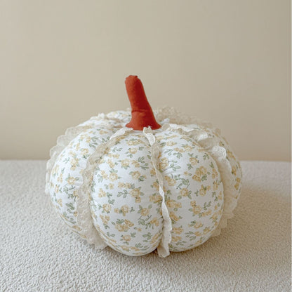 Pumpkin Decorative Pillow with Lace Trim