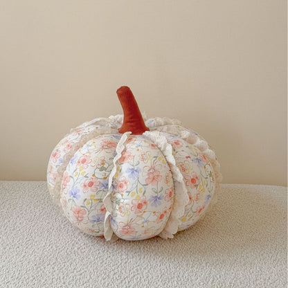 Pumpkin Decorative Pillow with Lace Trim