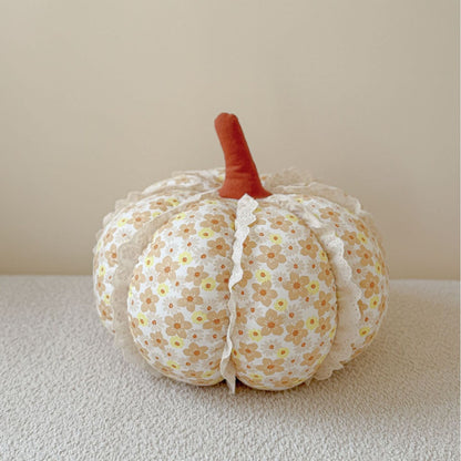 Pumpkin Decorative Pillow with Lace Trim