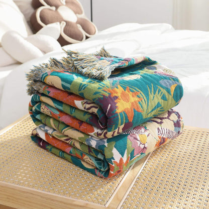 Jaguar Jungle Throw Blanket for Kids – Reversible Jacquard