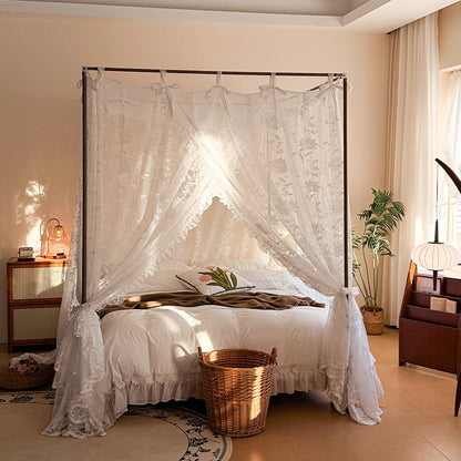 Bedroom with a canopy bed and decorative elements
