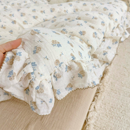 Romantic cotton ruffle bedding set