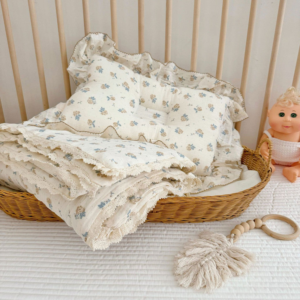 Soft cotton muslin baby quilt