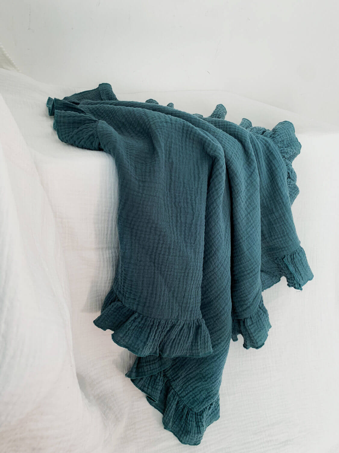 Musselin-Wickeldecke mit Rüschen, 35 x 35 Zoll 