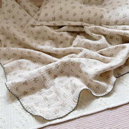 Vintage Floral Cotton Muslin Baby Blankets - Floral