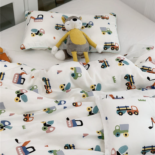 Cute Truck Bamboo Duvet Cover Set – Soft Kids Bedding