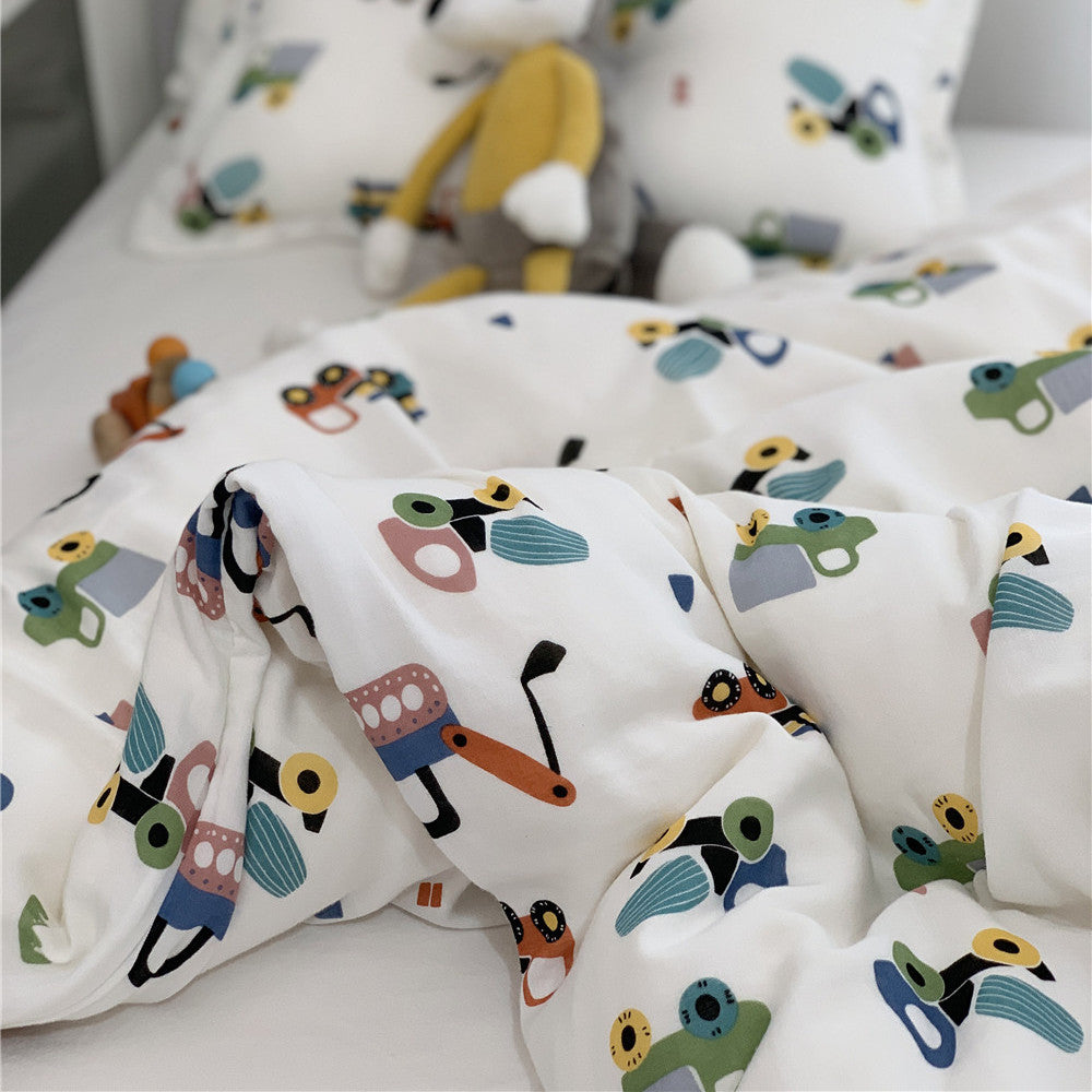 Cute Truck Bamboo Duvet Cover Set – Soft Kids Bedding