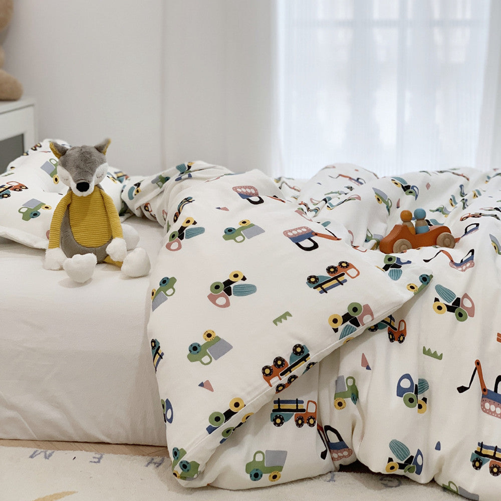 Cute Truck Bamboo Duvet Cover Set – Soft Kids Bedding
