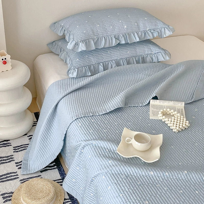 blue queen bedspread sets