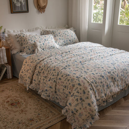 bunny floral bedding set for kids girls